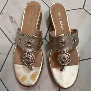 Jack Rogers Mid Wedge Thong Espadrille Platform Sandals Size 11 Womens